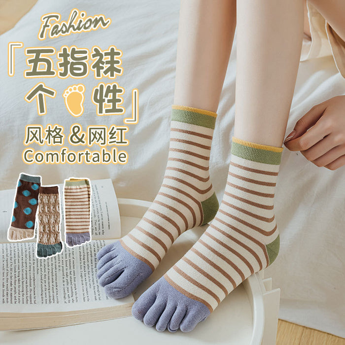 Wholesale Sock Cotton Mid Tube Breathable Sweat Absorbing Five Finger Socks Warm JDC-SK-KeSS007