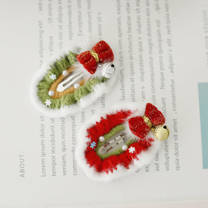 Wholesale Hair Clips Combed Cotton Wool Crochet Bow Bells JDC-HC-BDXY007