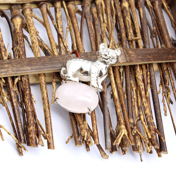 Wholesale Necklaces Natural Stone Fashion Tiger Pendant MOQ≥2 JDC-NE-Jinshe011