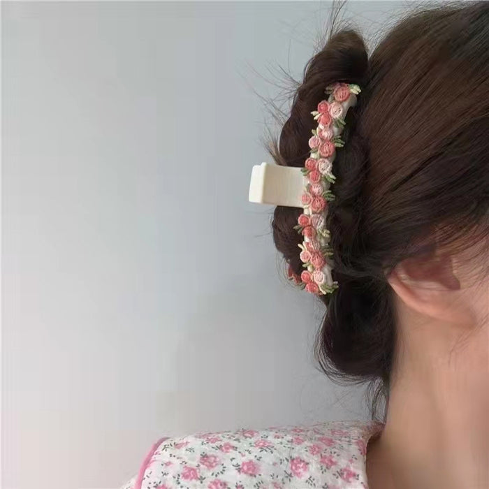 Wholesale Plastic Small Floral Peach Hair Clip JDC-HC-Chengfei003