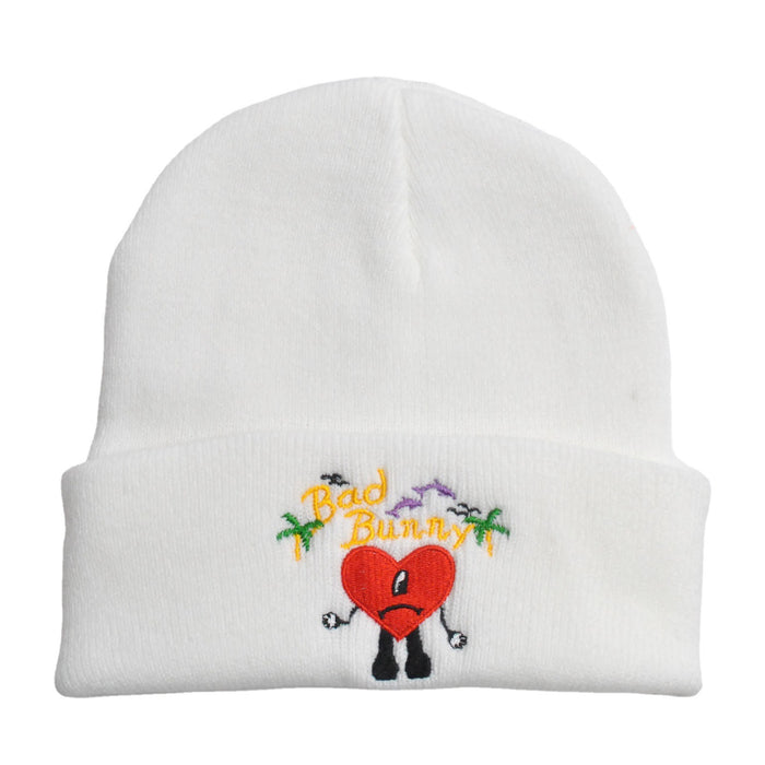 Wholesale Hat Acrylic Heart Embroidery Knitted Hat MOQ≥2 (F) JDC-FH-XRong004