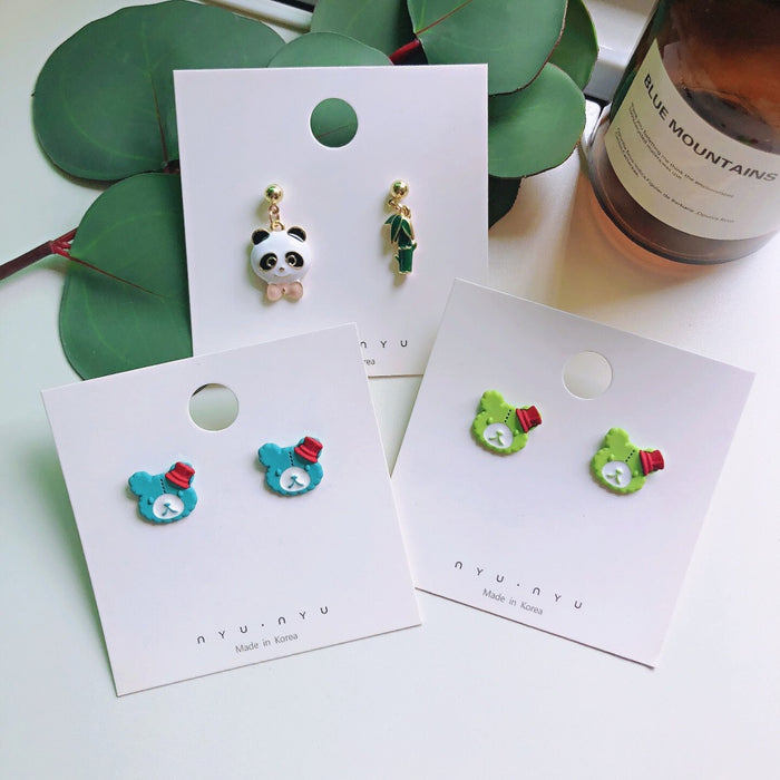 Wholesale Alloy Panda Bamboo Earrings JDC-ES-MoN011
