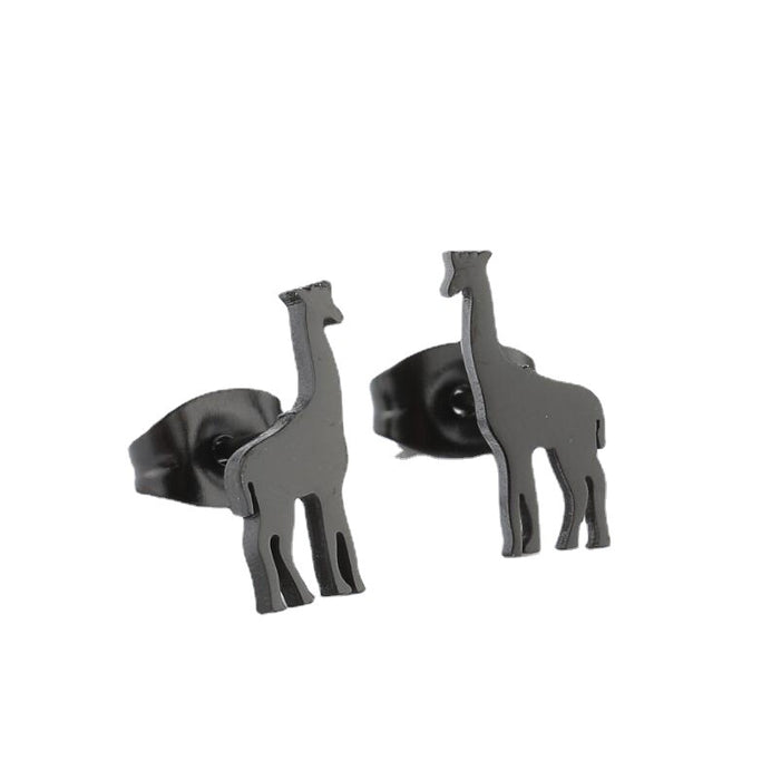 Pendientes al por mayor Titanium Steel Linte Giraffe Statings JDC-ES-JS013
