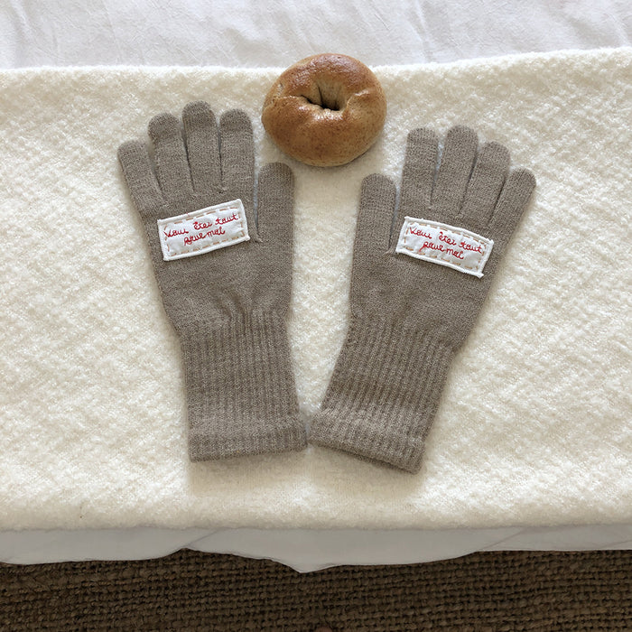 Wholesale Gloves Polyester Yarn Cute Knit Gloves MOQ≥2 JDC-GS-MinZ004