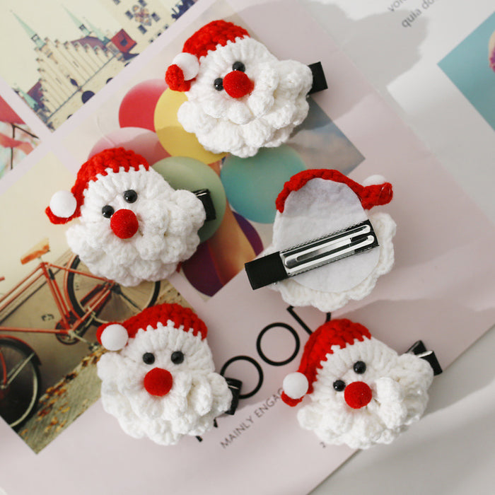 Clips de cabello al por mayor Crochet de algodón peinado Santa Claus JDC-HC-BDXY008