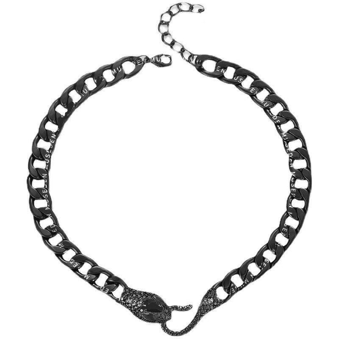 Wholesale Necklace Alloy Gun Black Spirit Snake Clavicle Chain JDC-NE-JiSha003