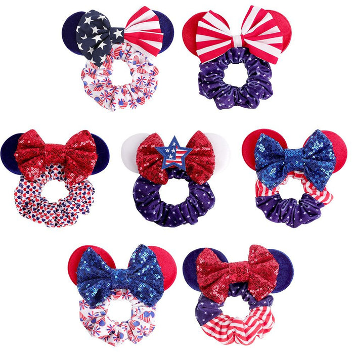 Wholesale 4th of July Independence Day Children's Colon Hair Band Color Sequins MOQ≥3 JDC-HS-HaiS001
