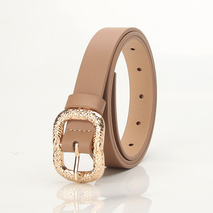 Wholesale fashion ladies belt with engraved metal buckle JDC-WB-KuP007