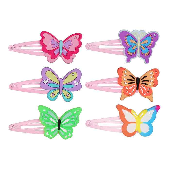 Wholesale Hair Clips Iron PVC Colorful Butterfly Kids 20pcs JDC-HC-KShou002