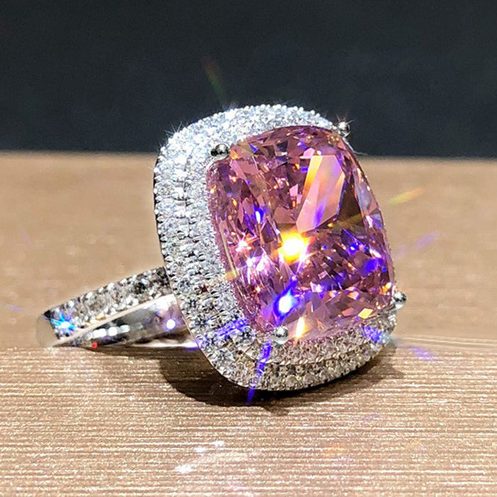 Jewelry WholesaleWholesale Copper Zircon Pink Diamond Ring MOQ≥2 JDC-RS-CaoS016 Rings 曹适 %variant_option1% %variant_option2% %variant_option3%  Factory Price JoyasDeChina Joyas De China