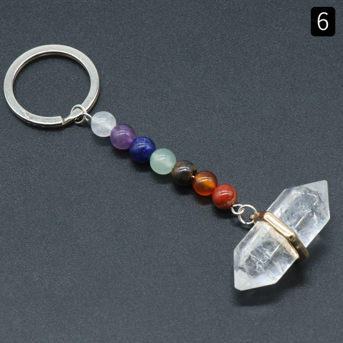 Wholesale Keychain Crystal Agate Colorful Stone Keychain MOQ≥2 JDC-KC-KeS002