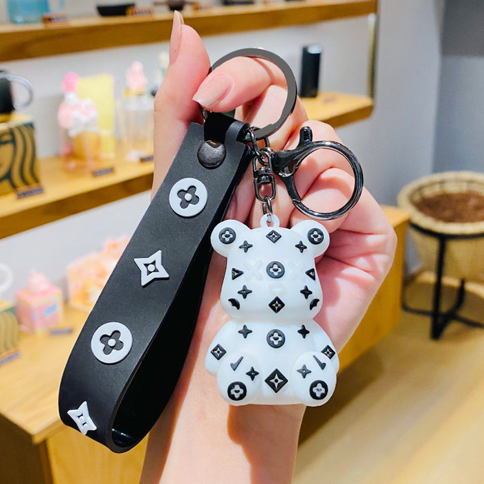 Wholesale Keychains For Backpacks bear creative stereo car keychain (F) JDC-KC-SCheng015