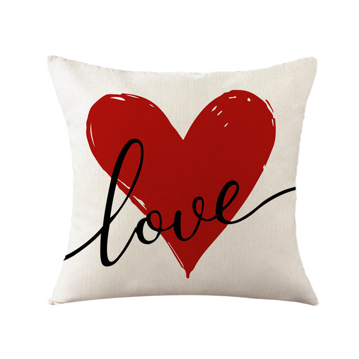 Wholesale Valentine's Day Heart Hand Painted Pillowcase MOQ≥2 JDC-PW-Weix006