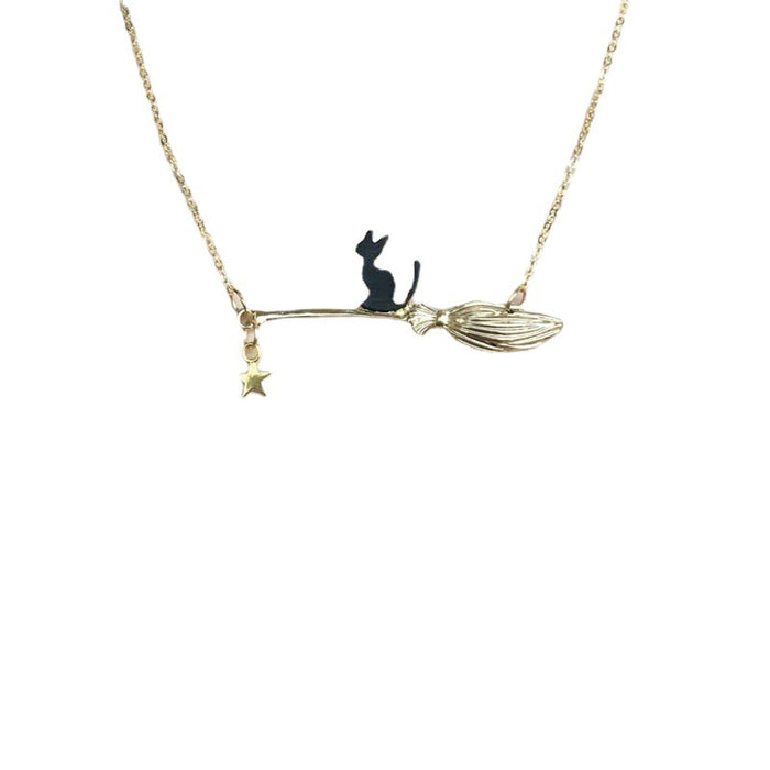 Wholesale Necklace Alloy Halloween Cute Black Cat MOQ≥3 JDC-NE-YuanY001