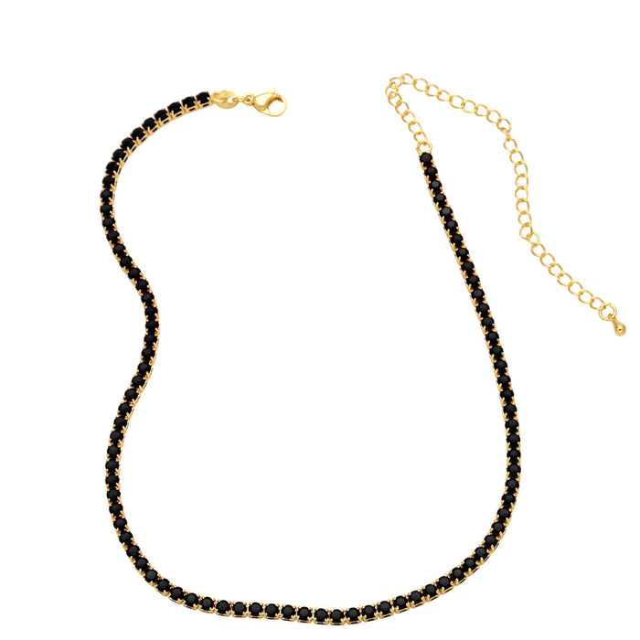 Wholesale Necklaces Brass 18k Gold Plated Zircon Fancy Diamond Clavicle Chain JDC-NE-PREMAS011