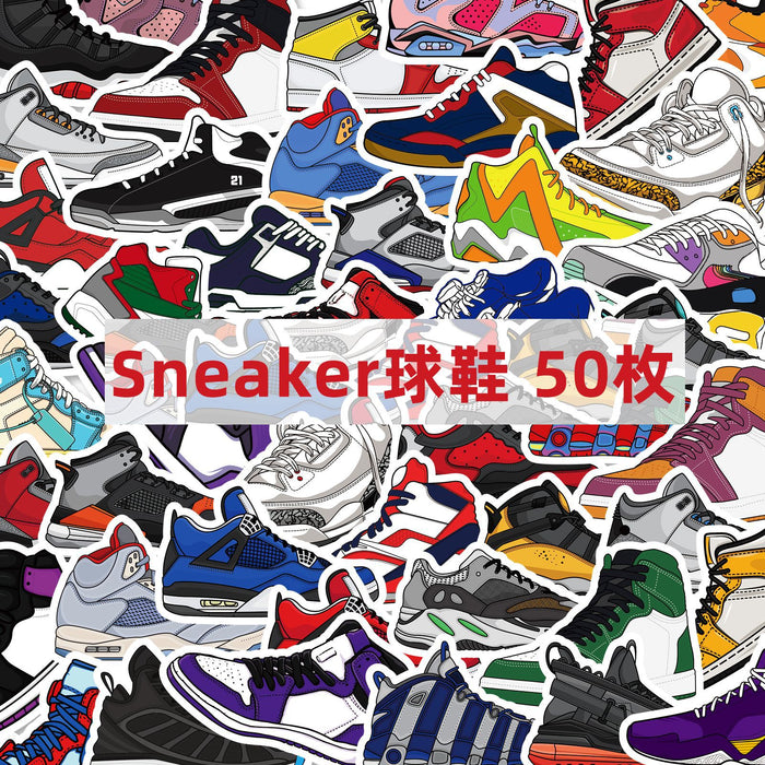 Wholesale Sticker PVC Waterproof Cartoon Sneakers Graffiti 50 Sheets (F) JDC-ST-XinP002