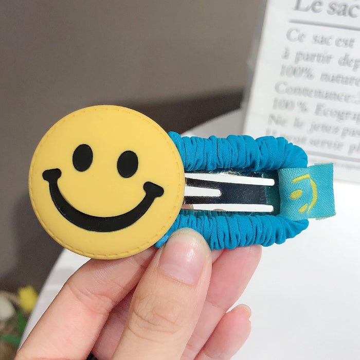 Wholesale Colored Frilled Edge Clip Large Smiley Hair Clip JDC-HC-HShi004