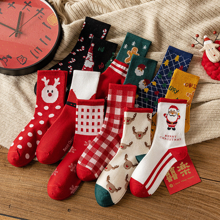 Wholesale Sock Cotton Mid Tube Christmas Cartoon Gift Box Cute MOQ≥2 JDC-SK-BZX002