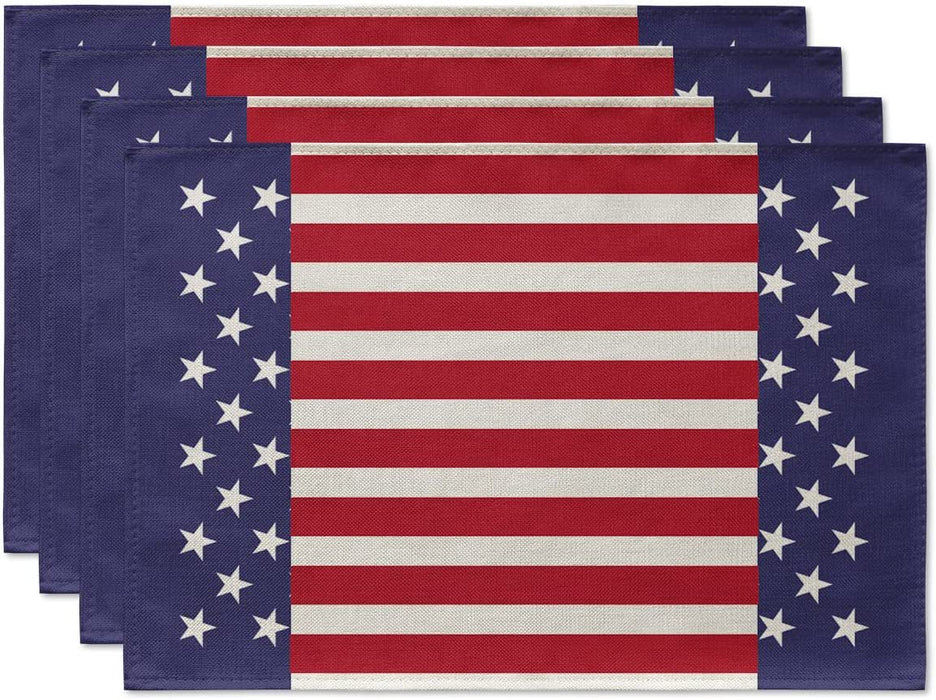 Wholesale 4th of July Independence Day Linen Dinner Table Coaster MOQ≥2 JDC-TC-OuH001