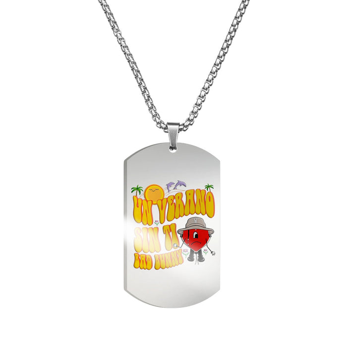 Wholesale Necklace Stainless Steel Color Print Military Brand MOQ≥2 (F) JDC-NE-HuanYu005