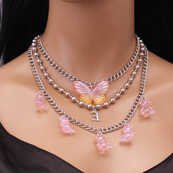 Wholesale Simple Multilayer Ball Chain Necklace for Women MOQ≥2 JDC-NE-WB016