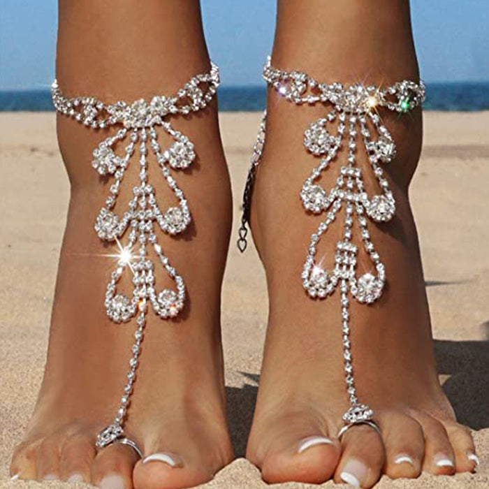 Jewelry WholesaleWholesale leaves water drill JDC-AS-XinS012 Anklets 心饰 %variant_option1% %variant_option2% %variant_option3%  Factory Price JoyasDeChina Joyas De China