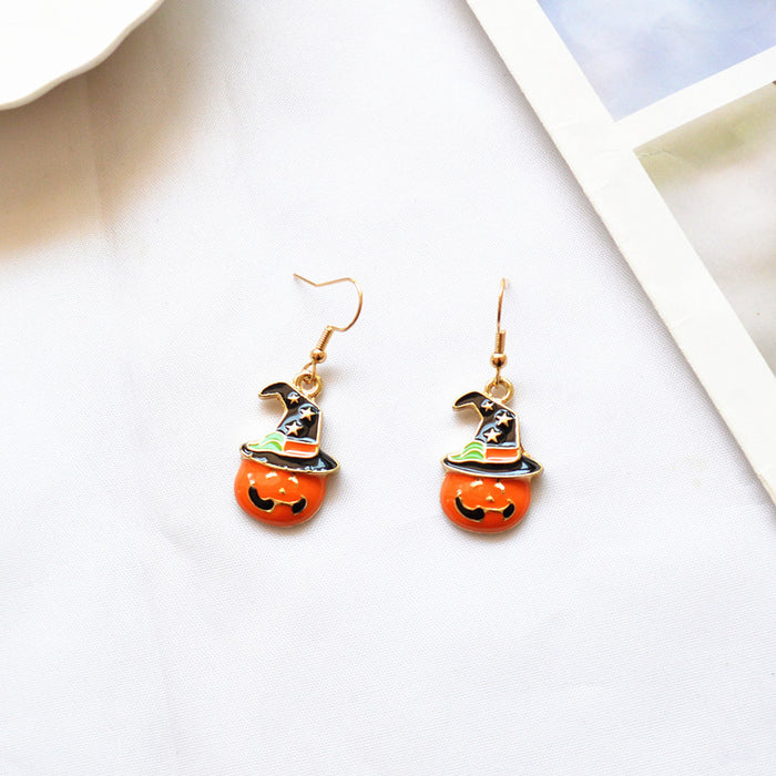 Wholesale Earrings Alloy Ceramic Halloween Skull Earrings JDC-ES-Xienuo006