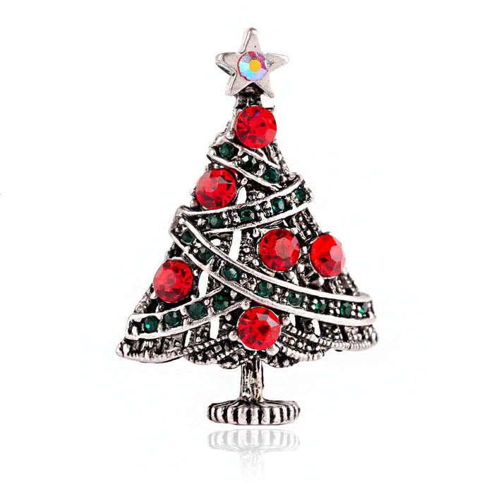 Wholesale Brooch Alloy Vintage Diamond Christmas Tree JDC-BC-ZhuiX001