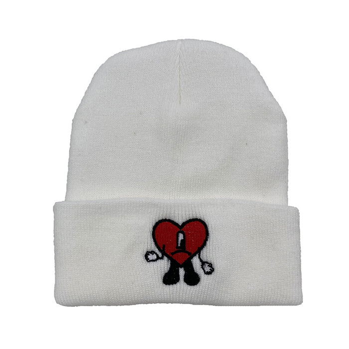 Wholesale Hat Acrylic Heart Embroidery Woolen Knitted Hat (F) JDC-FH-AXing013