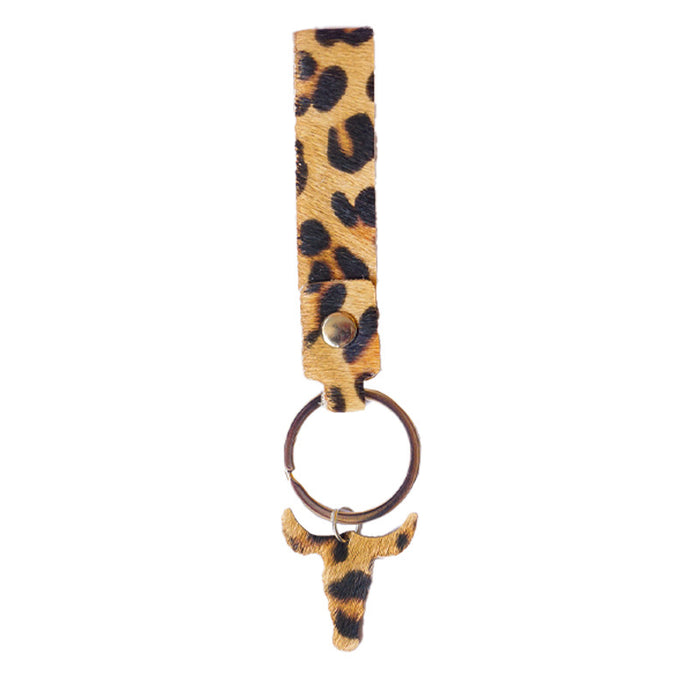 Keychains al por mayor aleación de leopardo de cuero genuino impreso 3pcs 3pcs jdc-kc-heyi015