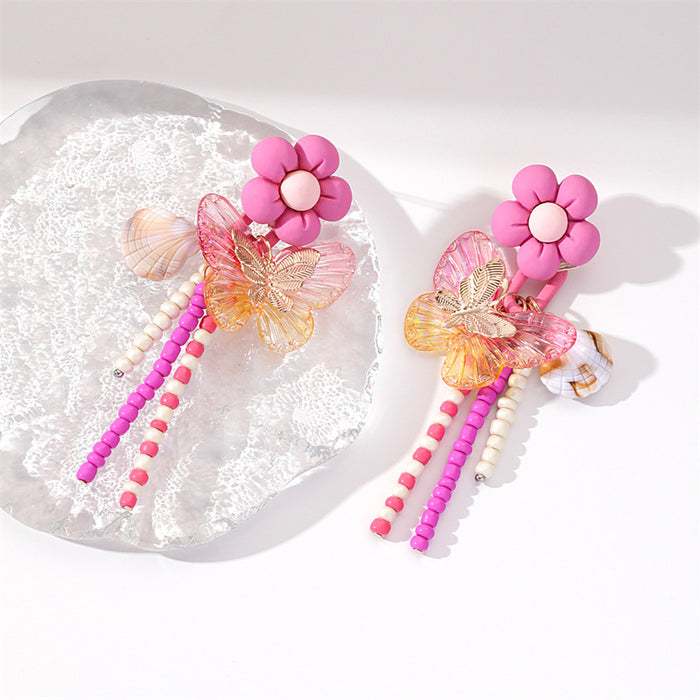 Wholesale Earrings Handmade Flower Shell Butterfly JDC-ES-GuTe020