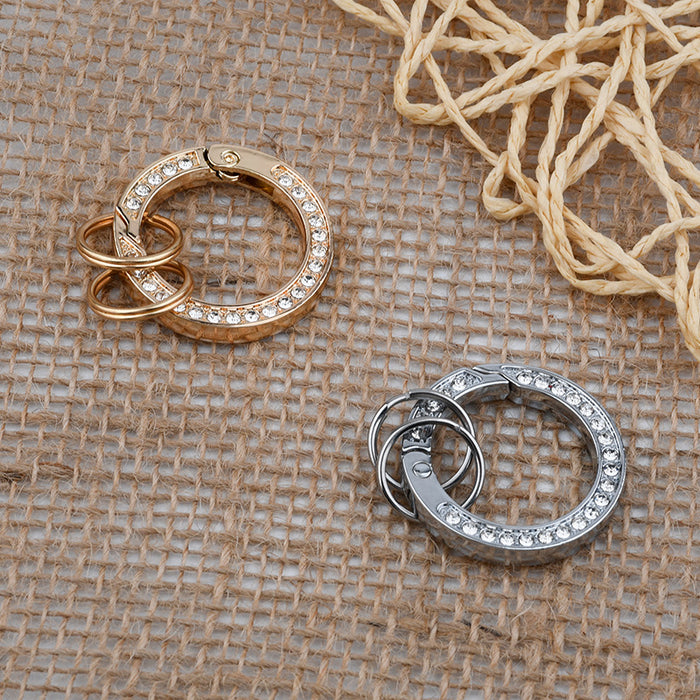 Wholesale Keychain Metal Creative Diamond Spring Ring MOQ≥2 JDC-KC-XSYZ001