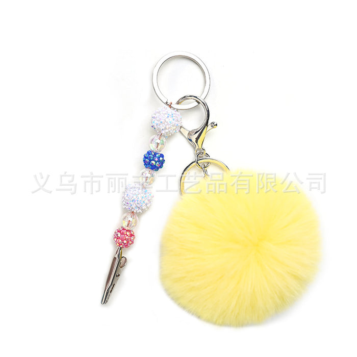 Jewelry WholesaleWholesale Acrylic Contactless Card Picker Hair Ball Keychain MOQ≥3 JDC-KC-LFeng002 Keychains 丽丰 %variant_option1% %variant_option2% %variant_option3%  Factory Price JoyasDeChina Joyas De China