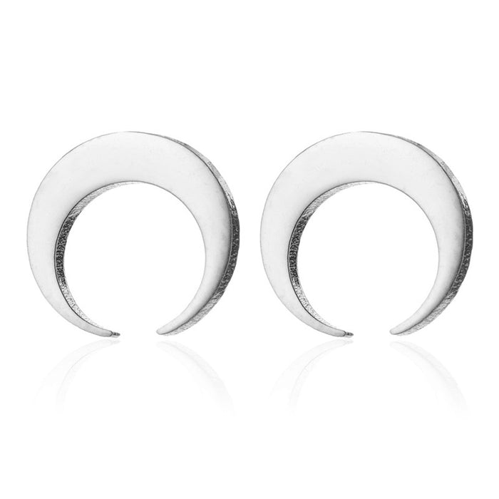 Wholesale Stainless Steel Moon Earrings JDC-ES-SS027