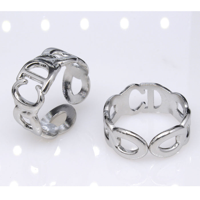 Jewelry WholesaleWholesale Letter Titanium Steel Rings MOQ≥3 JDC-RS-JiYu005 Rings 翼语 %variant_option1% %variant_option2% %variant_option3%  Factory Price JoyasDeChina Joyas De China