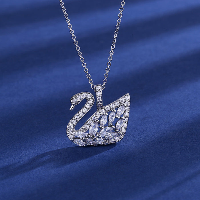 Temperamento elegante al por mayor Collar Swan Fashion All-Path Full of Diamonds JDC-Ne-Blx060