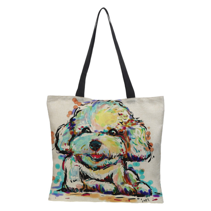 Wholesale Hand Painted Dog Pattern Shopping Bag JDC-SD-QTu006