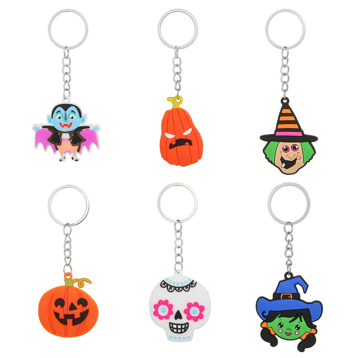 Llavero al por mayor PVC Halloween Cartoon Keychain Random 24 piezas JDC-KC-Xinh003