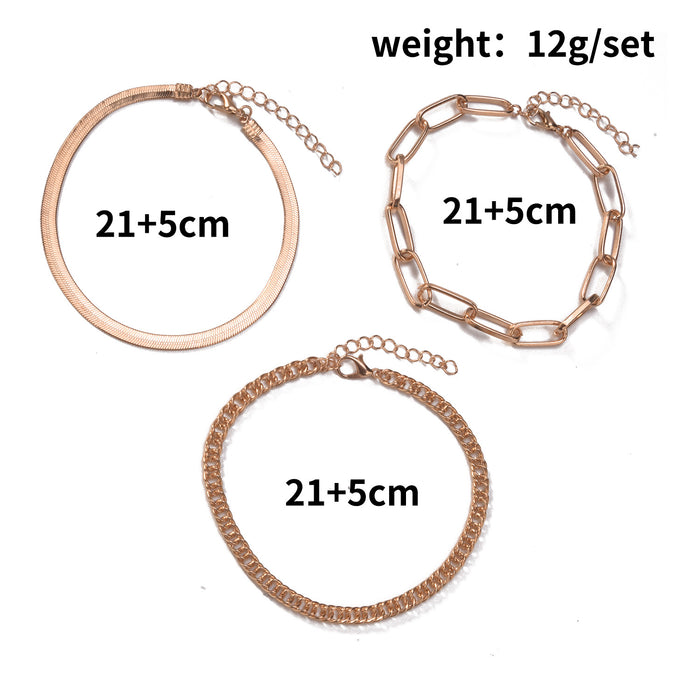 Wholesale punk small hole snake bone chain ankle chain JDC-AS-ZW006