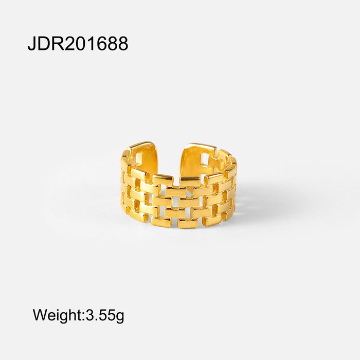 Wholesale Rings Stainless Steel Wide Face Hollow JDC-RS-JD086