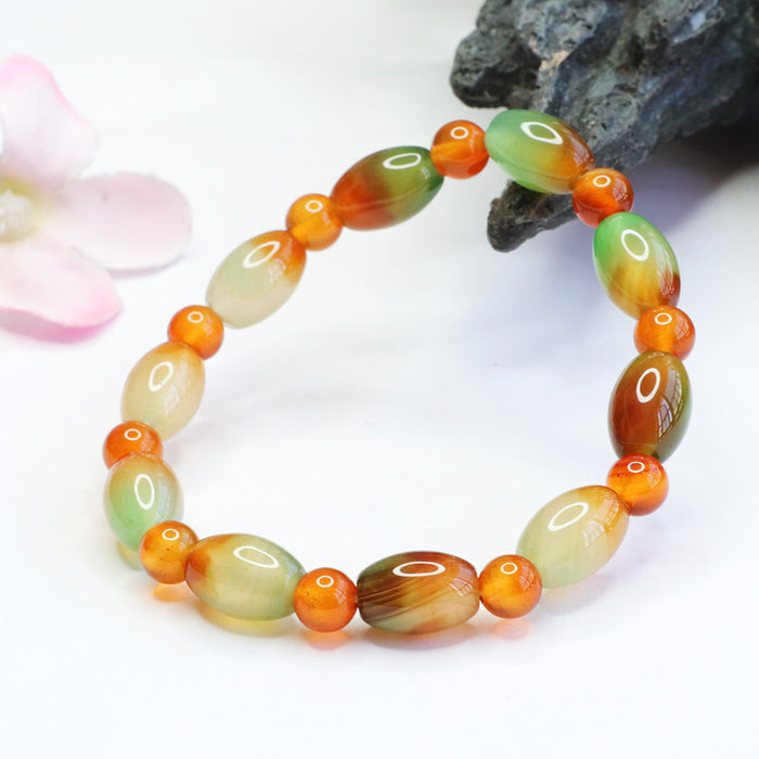 Wholesale Natural Chalcedony Bracelet Red and Green Agate Bracelet Jewelry JDC-BT-JuanY006