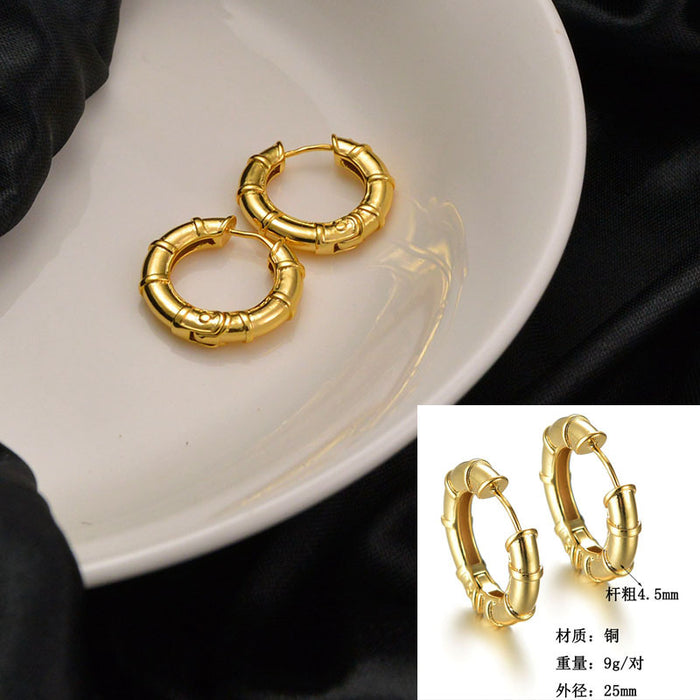 Jewelry WholesaleWholesale simple circle retro fashion copper gold-plated earrings JDC-ES-RXSFL010 Earrings 尚芙乐 %variant_option1% %variant_option2% %variant_option3%  Factory Price JoyasDeChina Joyas De China
