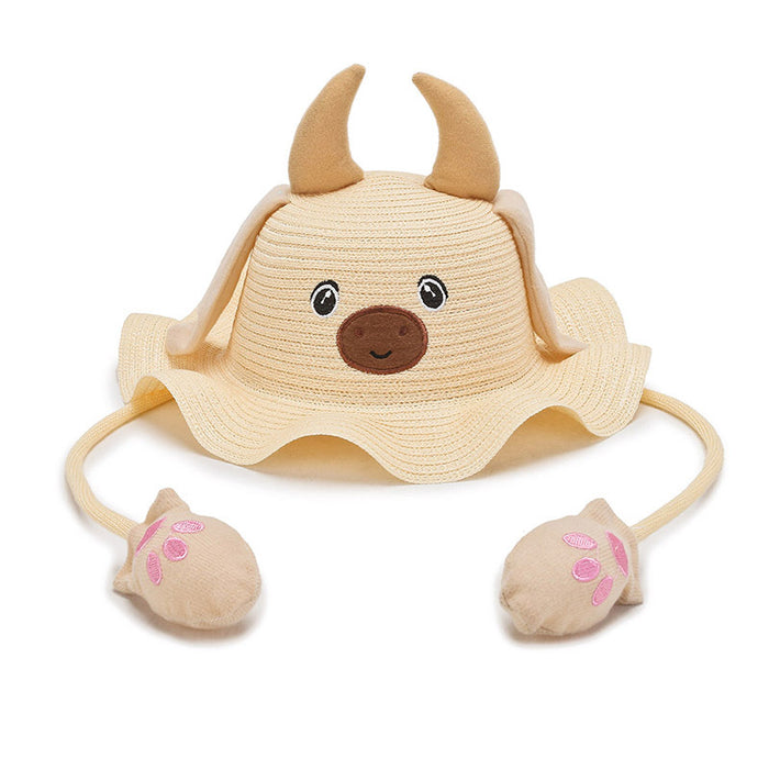 Wholesale will move ears and children's hats Cute cartoon baby out of sunscreen hats JDC-FH-DingB002