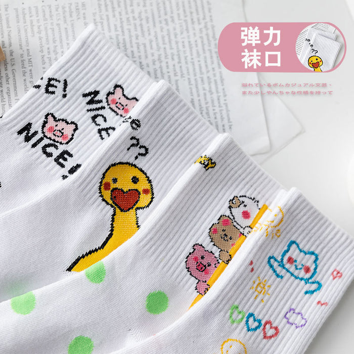 Wholesale tube socks small fresh college style cute cartoon JDC-SK-CYu014