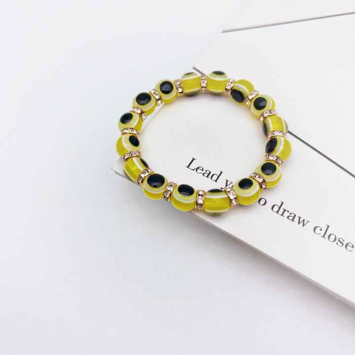 Wholesale Color Devil's Eye Diamond Fashion Bracelet 10mm MOQ≥2 JDC-BT- QingH004