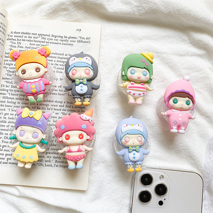 Wholesale Grip Epoxy Cute Cartoon Doll Sticker Cell Phone Airbag Holder JDC-PS-Xinx017
