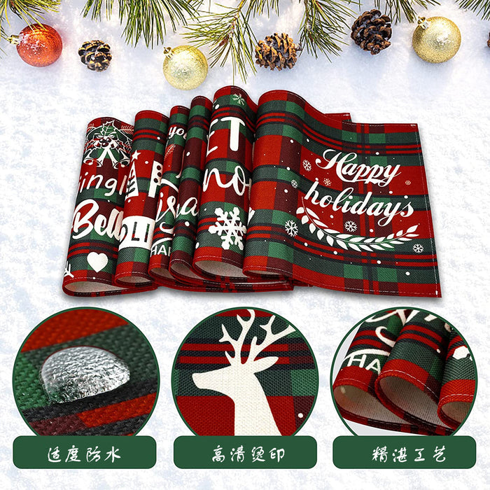 Wholesale Placemat Cotton Linen Christmas Waterproof Heat Insulation MOQ≥2 JDC-PS-TTeng001