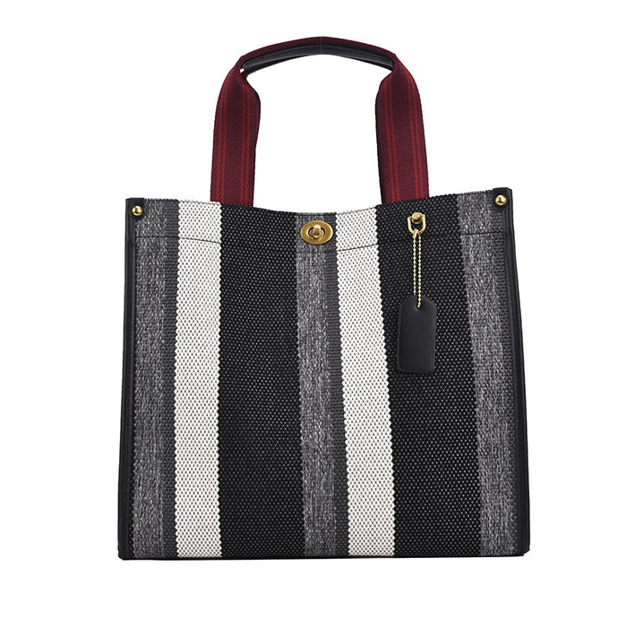 Wholesale Shoulder Bag Canvas Contrast Color Stripe Diagonal Span JDC-SD-Wanyue001