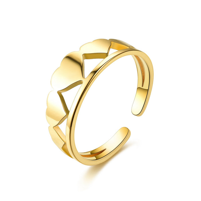 Wholesale Titanium Steel Gold Plated Adjustable Ring JDC-RS-DingC018