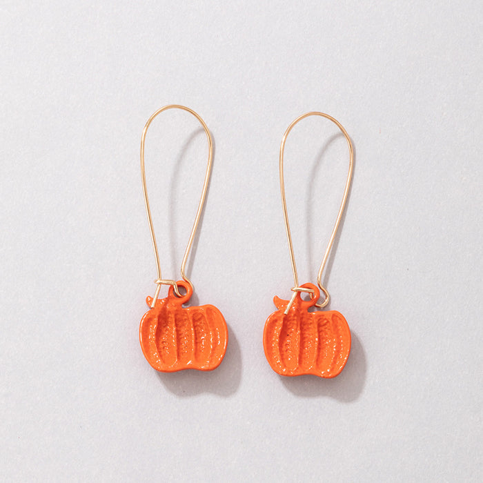 Wholesale Earring Alloy Halloween Pumpkin Ghost Face Ear Hook JDC-ES-MOM021